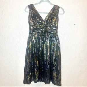 Trina Turk Silk Metallic Cocktail Dress